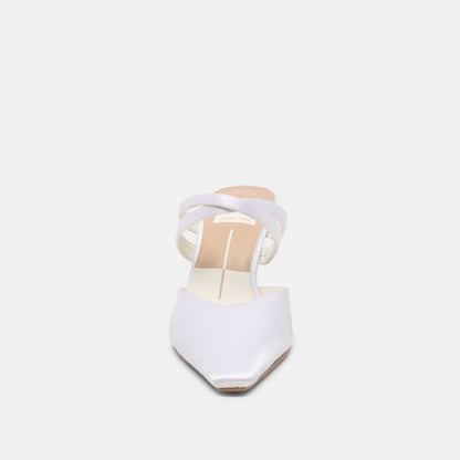 Linore True White Satin Heels | Dolce Vita