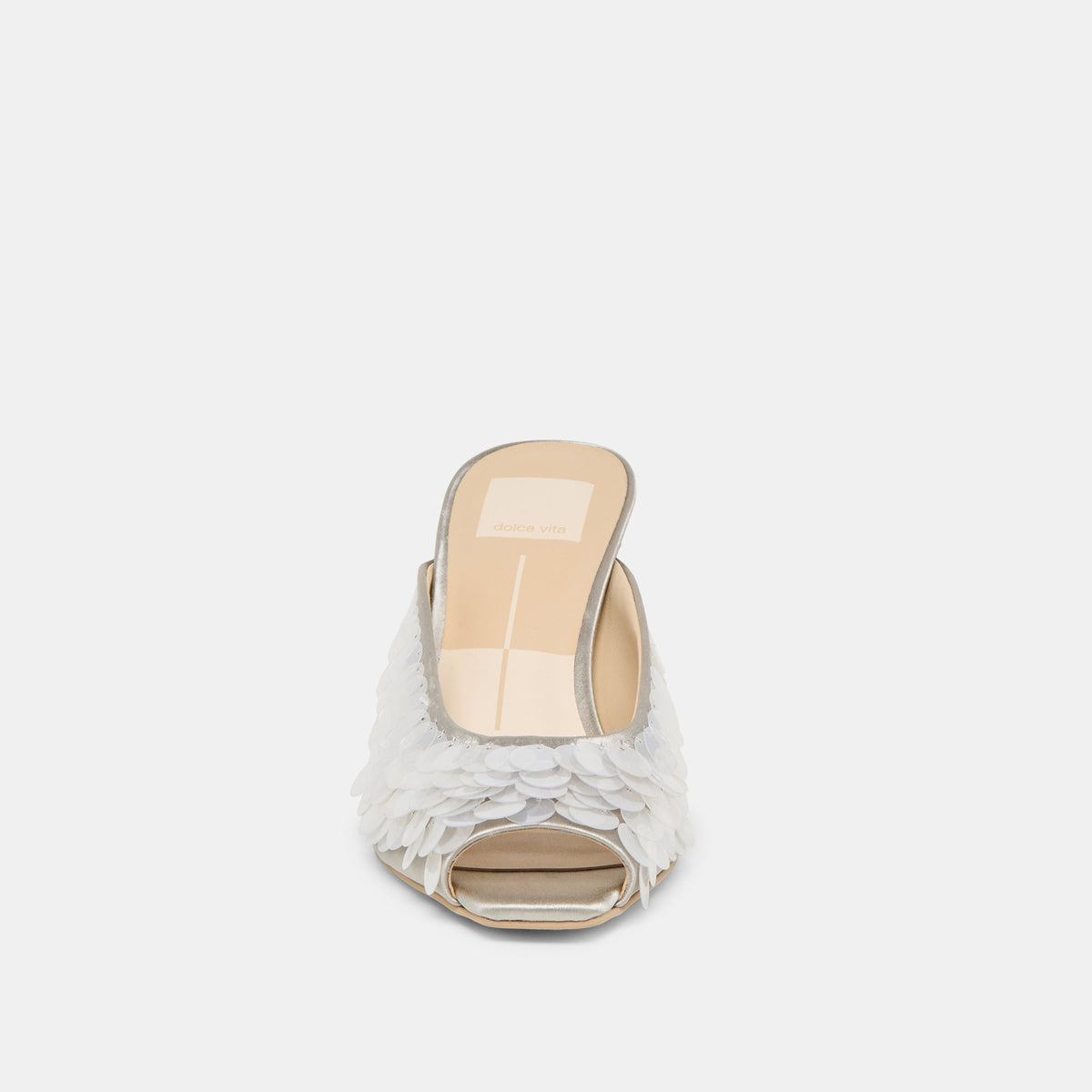 Samary Confetti Silver Satin Heels | Dolce Vita