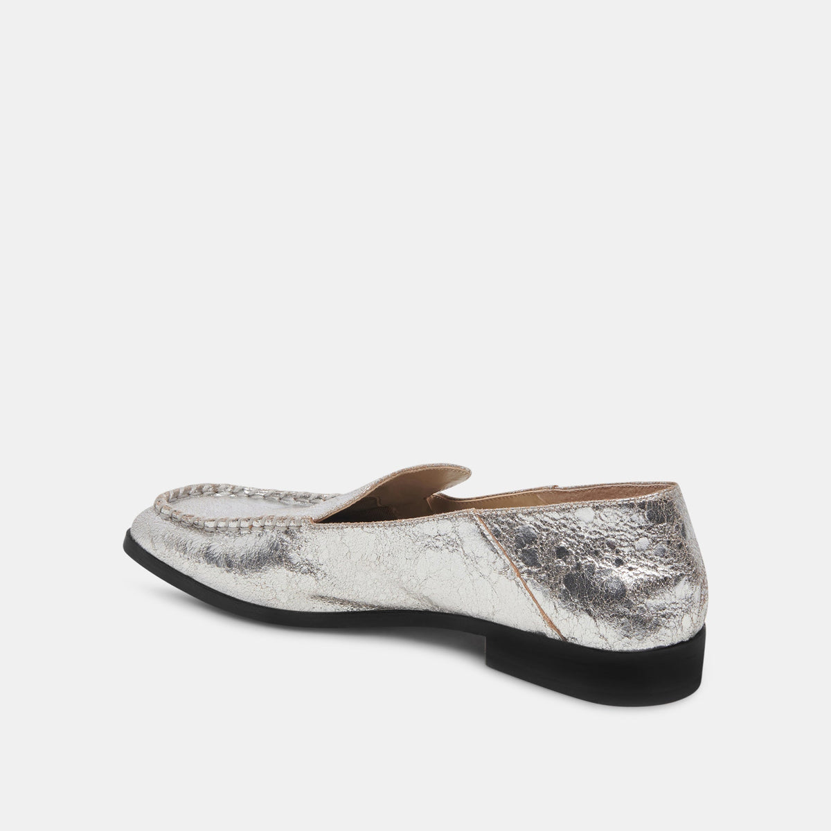 Beny Flats Silver Distressed Leather | Silver Leather Flats for Women
 – Dolce Vita | Dolce Vita