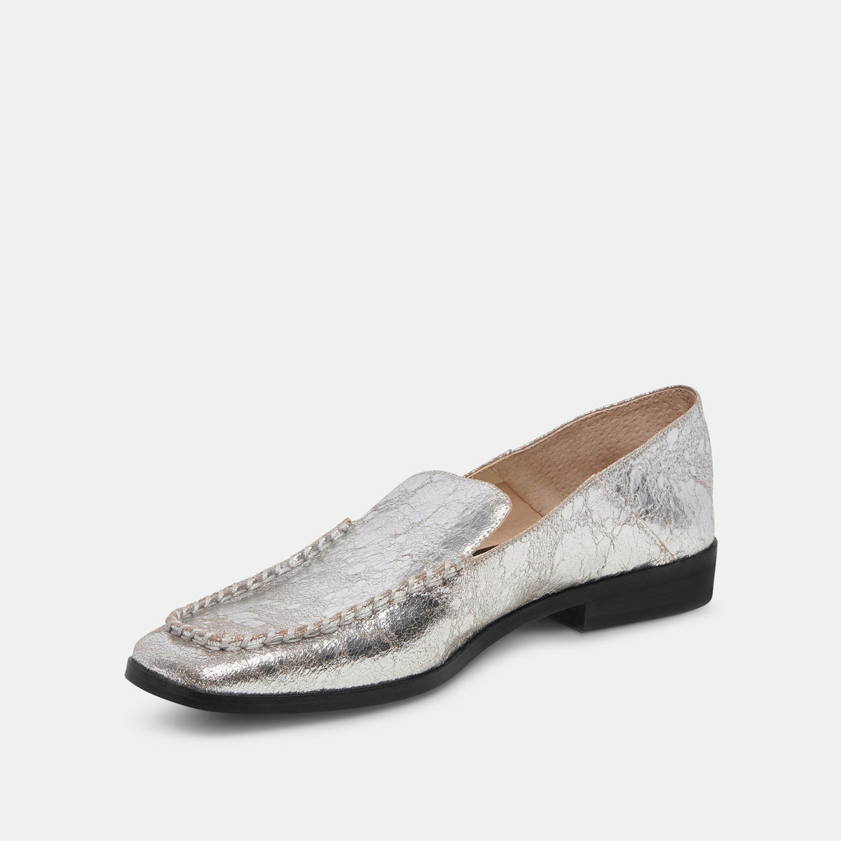 Beny Flats Silver Distressed Leather | Silver Leather Flats for Women
 – Dolce Vita | Dolce Vita