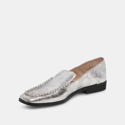 Beny Flats Silver Distressed Leather | Silver Leather Flats for Women
 – Dolce Vita | Dolce Vita