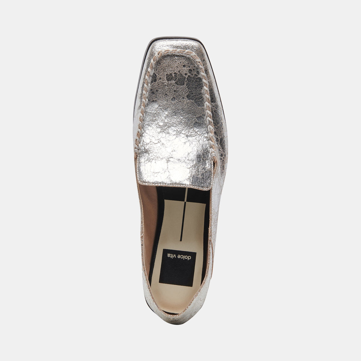 Beny Flats Silver Distressed Leather | Silver Leather Flats for Women
 – Dolce Vita | Dolce Vita