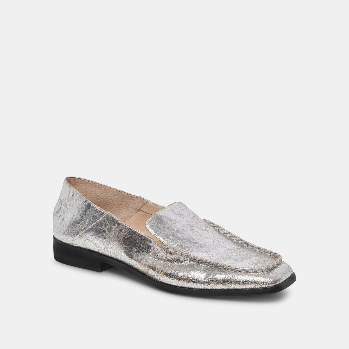 Beny Flats Silver Distressed Leather | Silver Leather Flats for Women
 – Dolce Vita | Dolce Vita