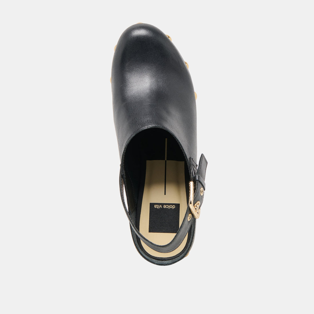 Adelan Black Leather Clogs | Dolce Vita