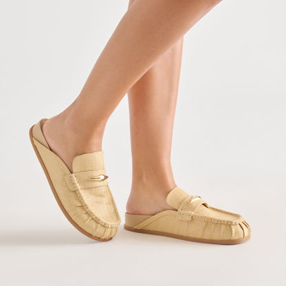Jodero Lt Natural Raffia Flats | Dolce Vita