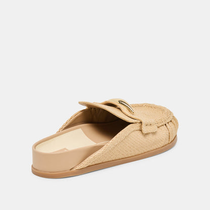Jodero Lt Natural Raffia Flats | Dolce Vita