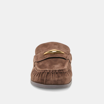 Jodero Dk Brown Suede Flats | Dolce Vita