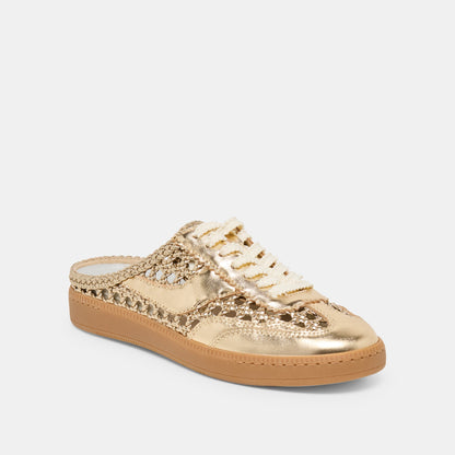 Notice Slide Gold Woven Stella Sneakers | Dolce Vita