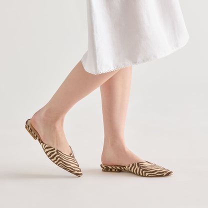 Elm Beige Zebra Raffia Flats | Dolce Vita