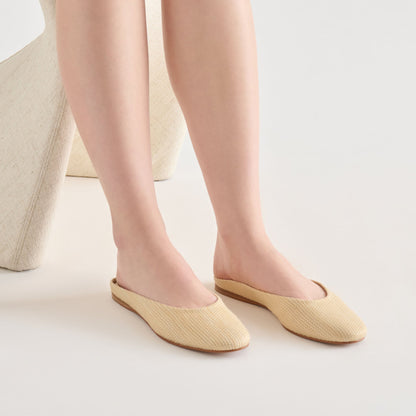 Eila Lt Natural Raffia Flats | Dolce Vita