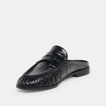 BETZY Midnight Crinkle Patent Closed-Toe Slip-On Loafers | Dolce Vita