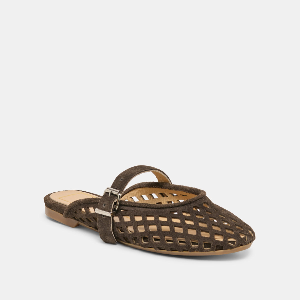 Mirian Dk Brown Suede Flats | Dolce Vita