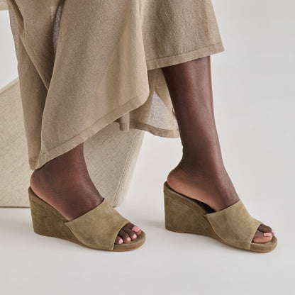 Holta Olive Suede Wedges | Dolce Vita