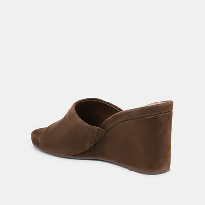 Holta Dk Brown Suede Wedges | Dolce Vita