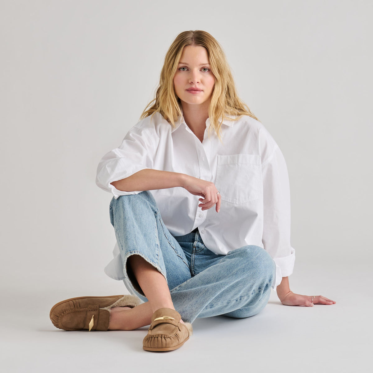 Jodero Plush Mushroom Suede Flats | Dolce Vita