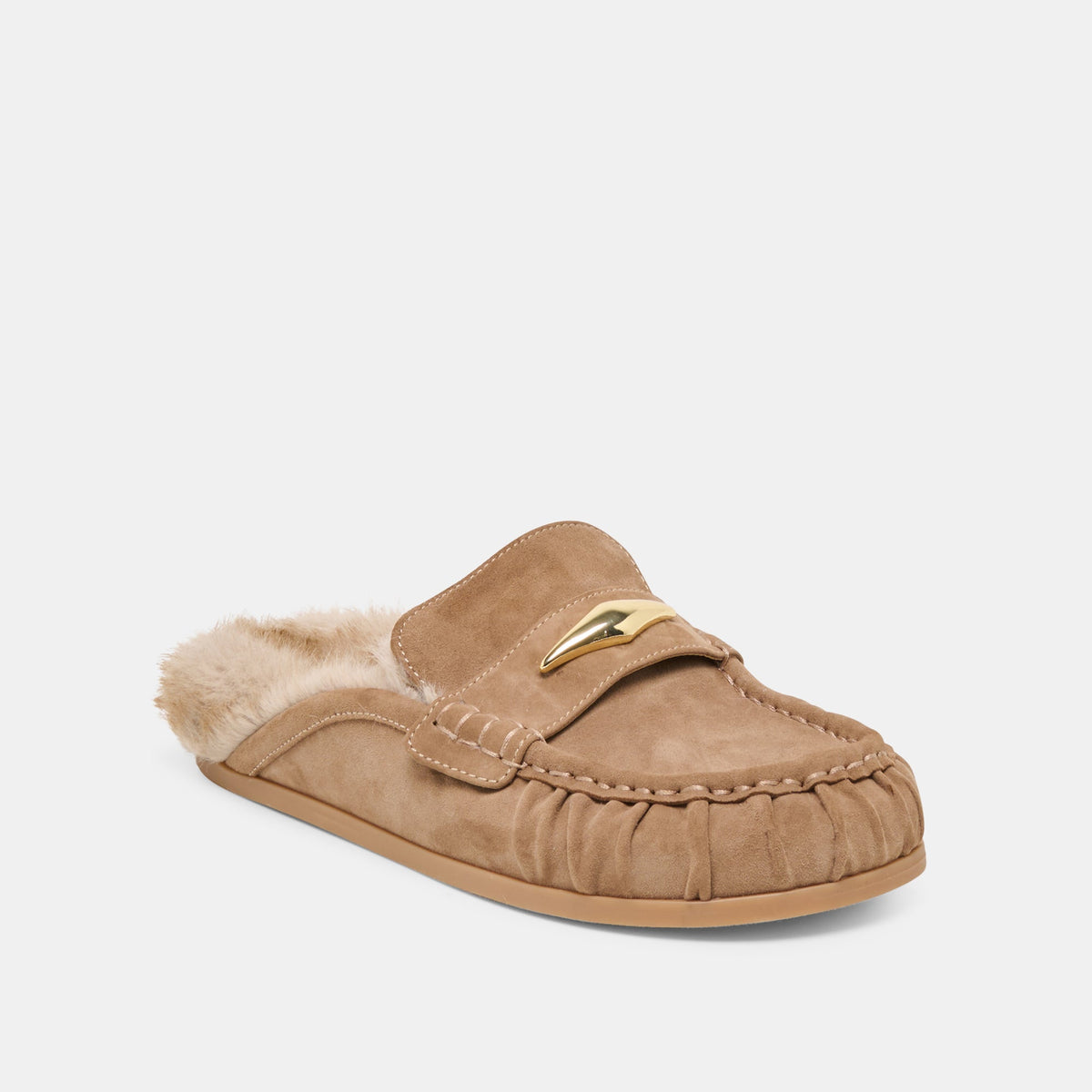 Jodero Plush Mushroom Suede Flats | Dolce Vita