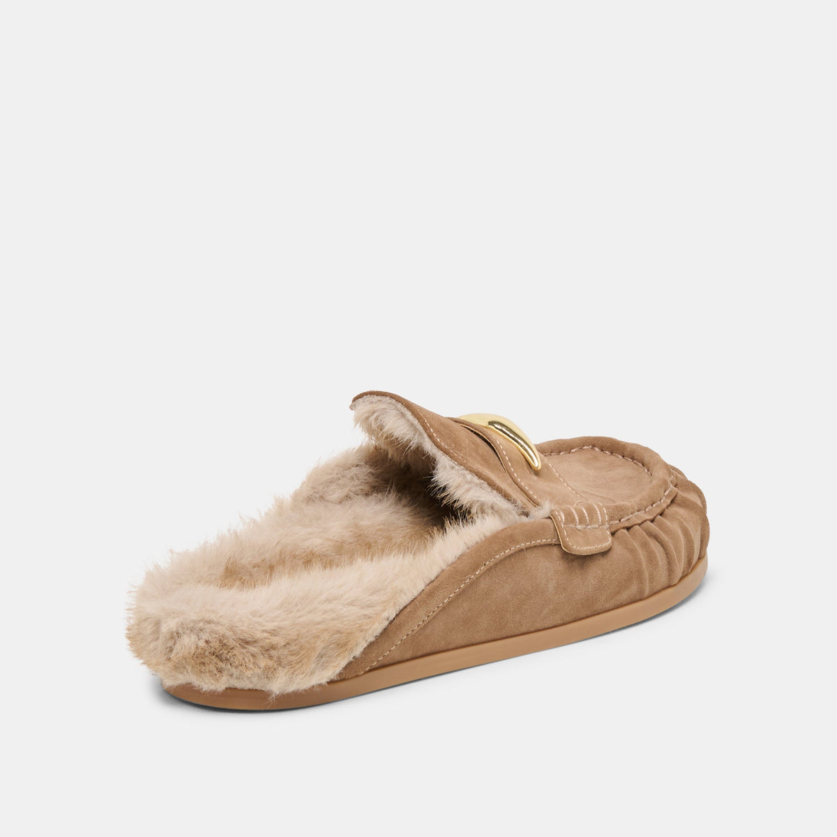 Jodero Plush Mushroom Suede Flats | Dolce Vita
