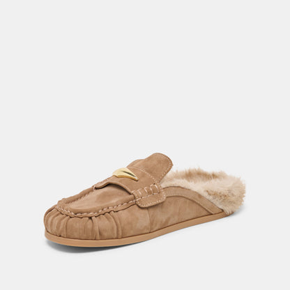 Jodero Plush Mushroom Suede Flats | Dolce Vita