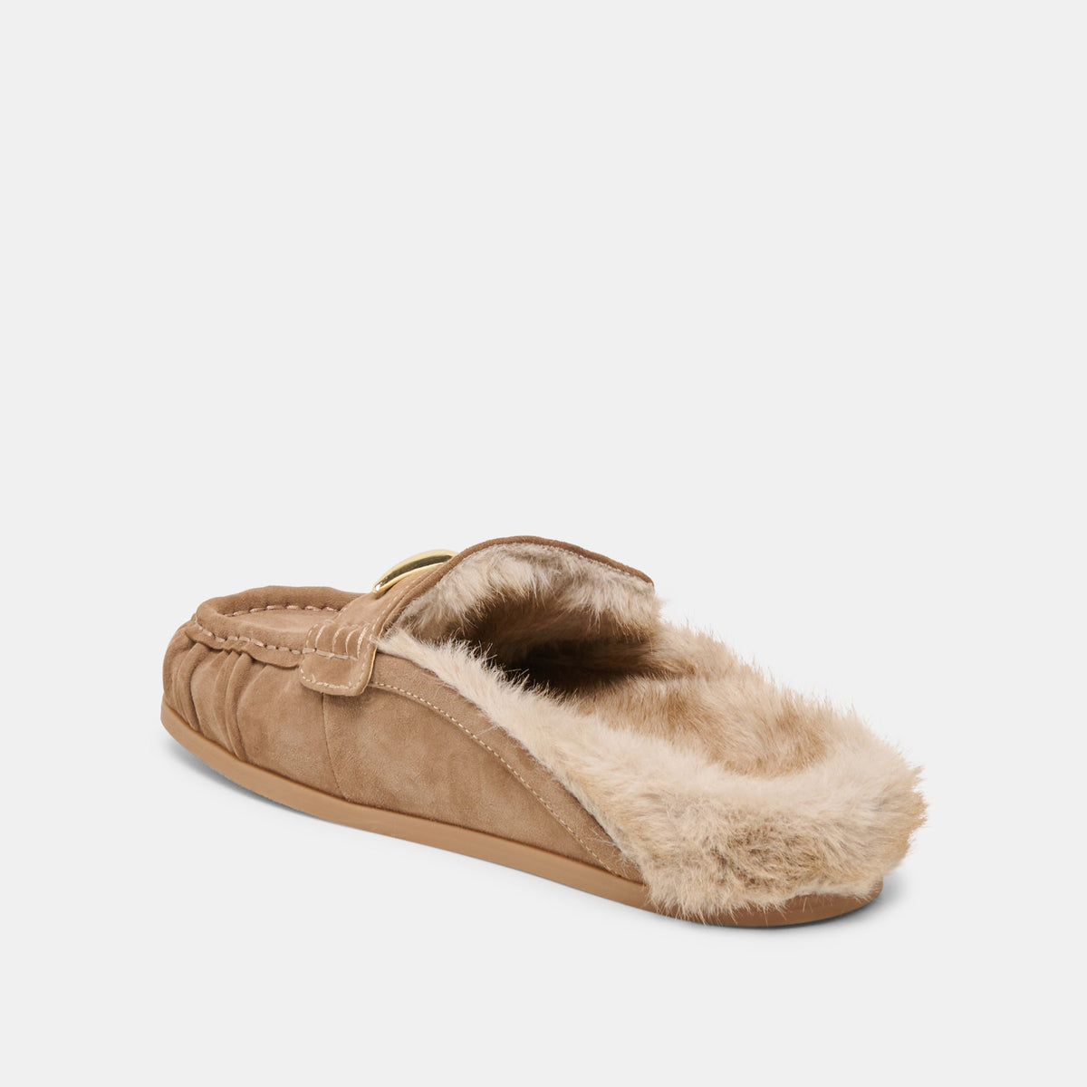 Jodero Plush Mushroom Suede Flats | Dolce Vita