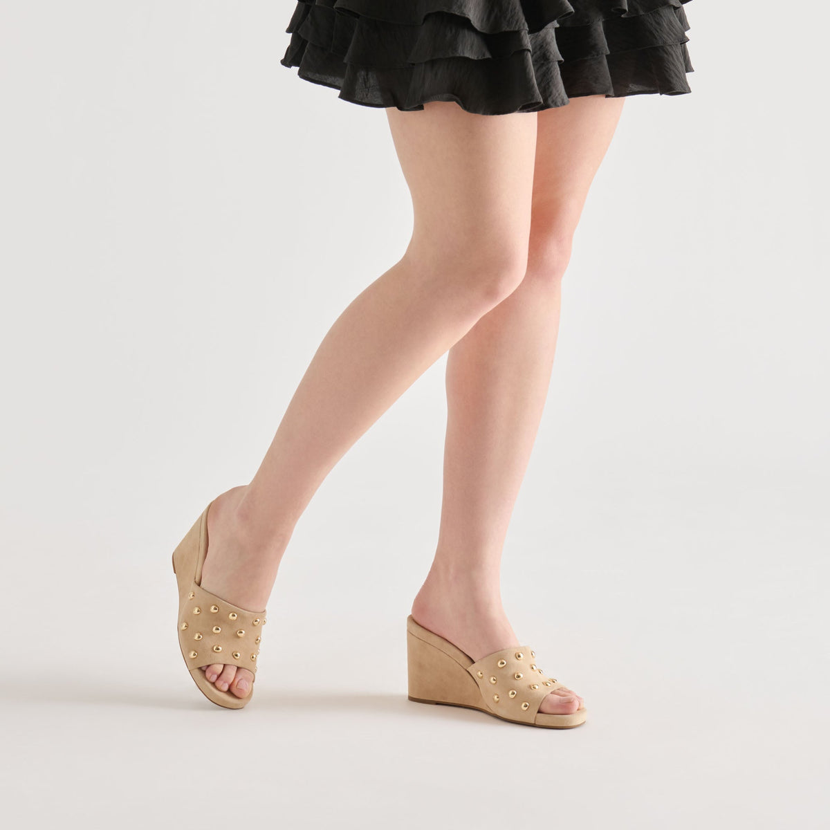 Holta Stud Camel Suede Wedges | Dolce Vita