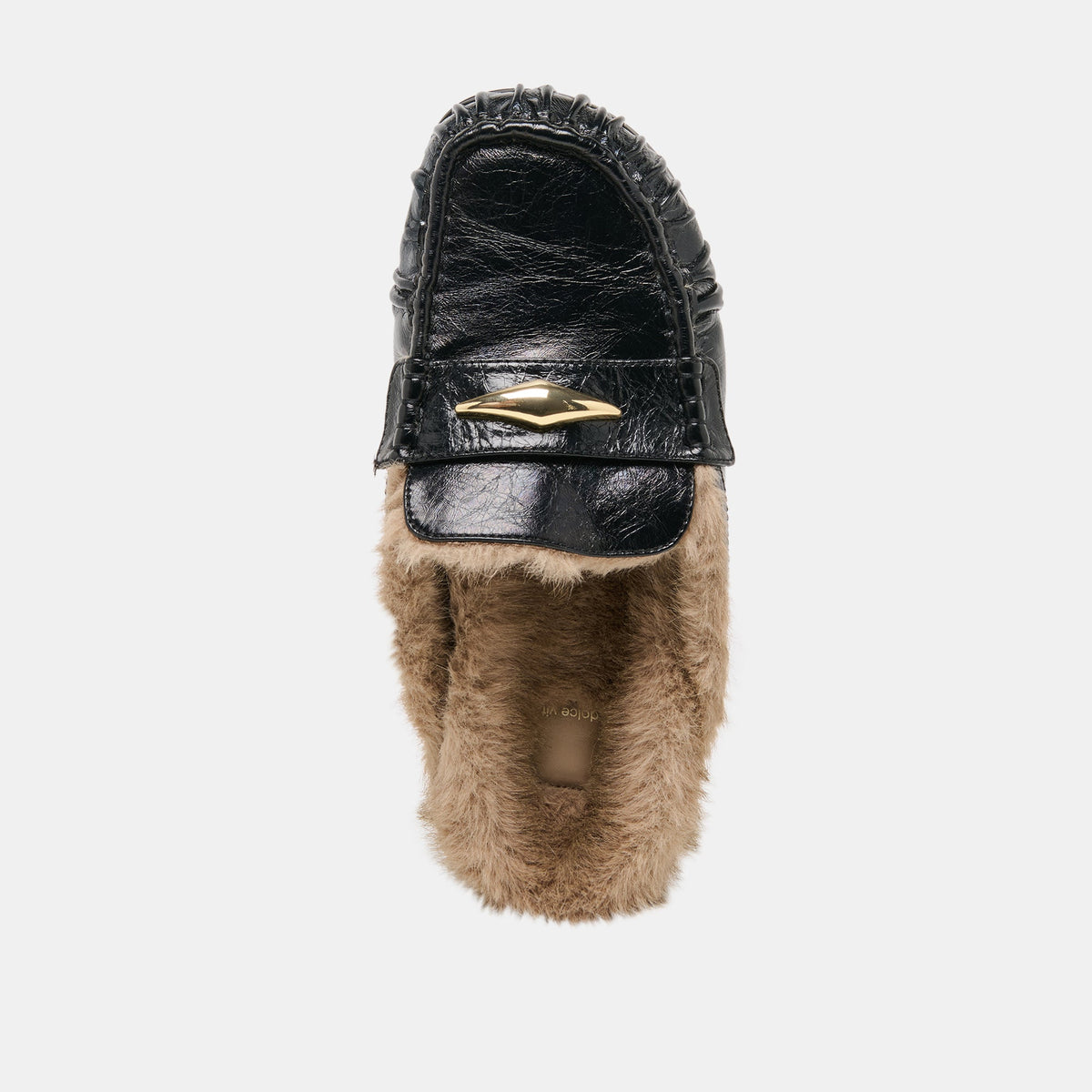 Jodero Plush Black Leather Flats | Dolce Vita