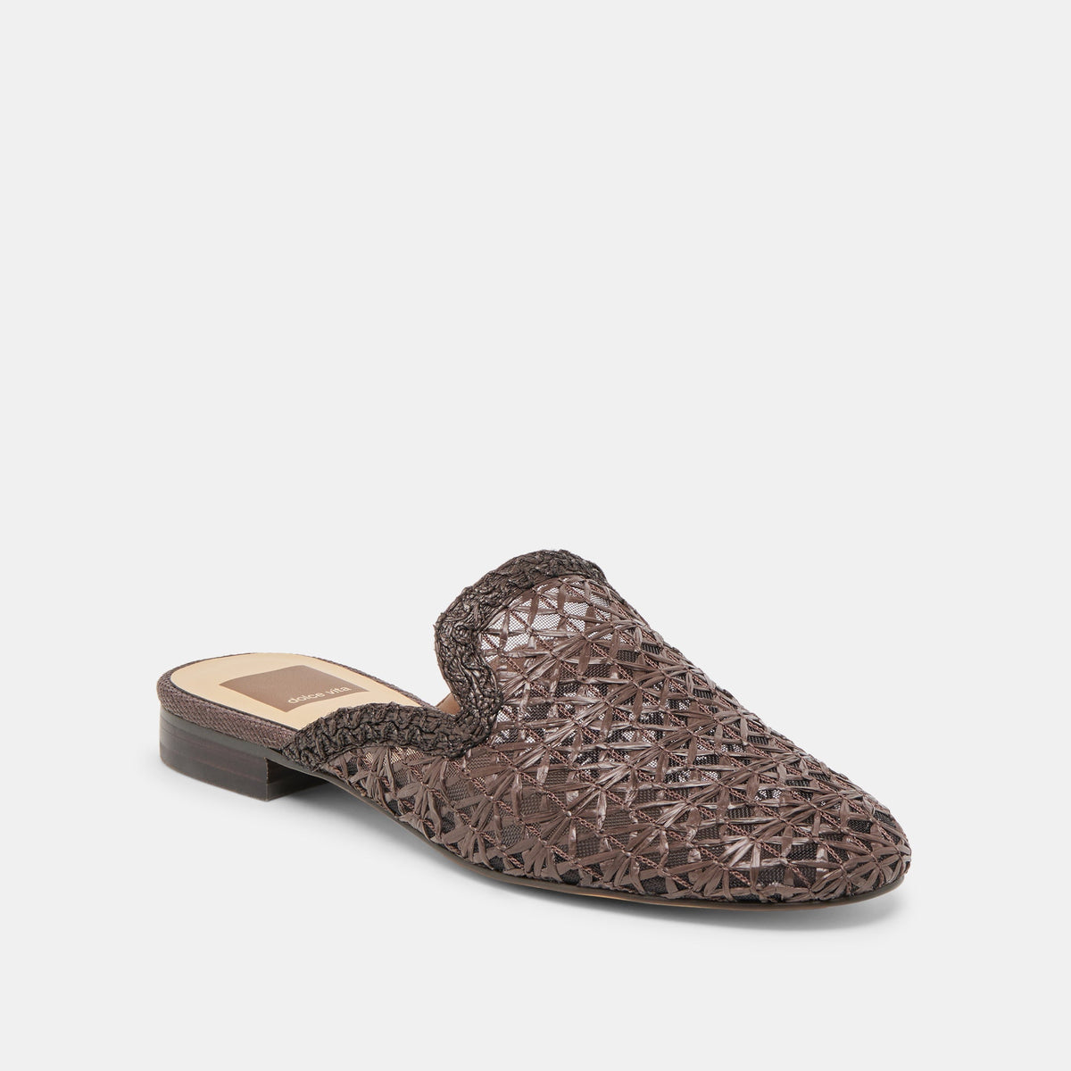 Kirt Chocolate Cross Hatch Raffia Flats | Dolce Vita
