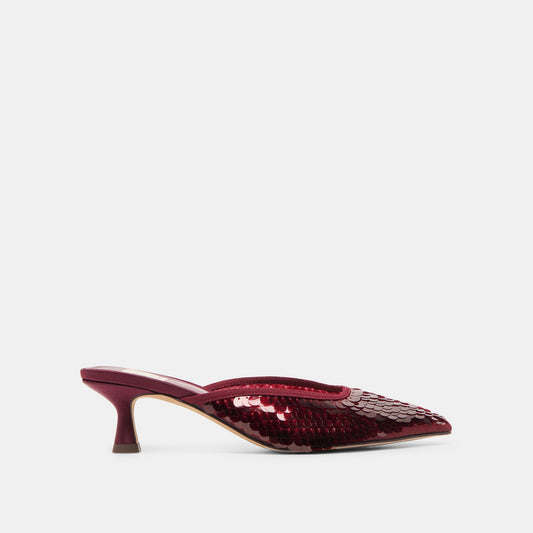 Cleo Cranberry Sequin Heels | Dolce Vita