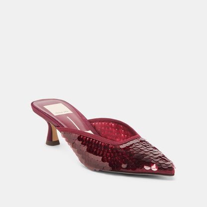 Cleo Cranberry Sequin Heels | Dolce Vita