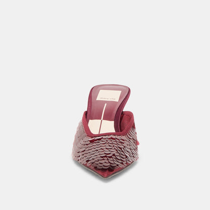Cleo Cranberry Sequin Heels | Dolce Vita
