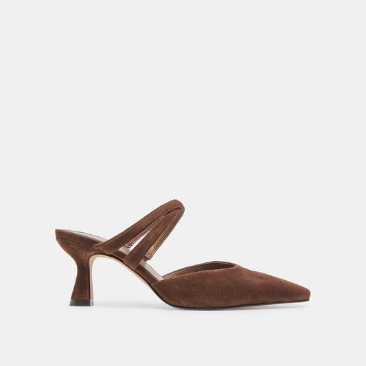 Linore Dk Brown Suede Heels | Dolce Vita