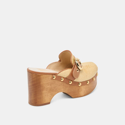 Debrah Lt Natural Raffia Clogs | Dolce Vita