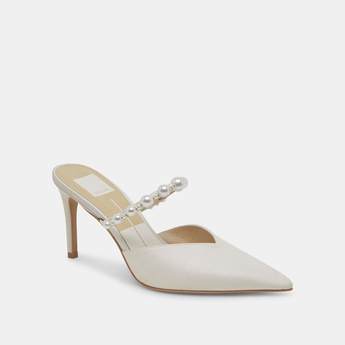 KANIKA Pearl Heels Vanilla Silk | Vanilla Silk Pearl Tapered Heels
 – Dolce Vita | Dolce Vita