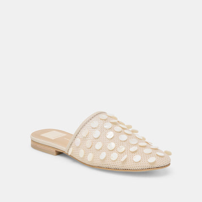 Rova Bead Ivory Disc Mesh Flats | Dolce Vita
