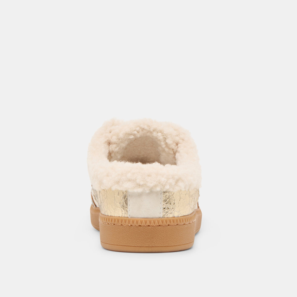 Notice Slide Plush Silver Gold Crackled Leather Sneakers | Dolce Vita