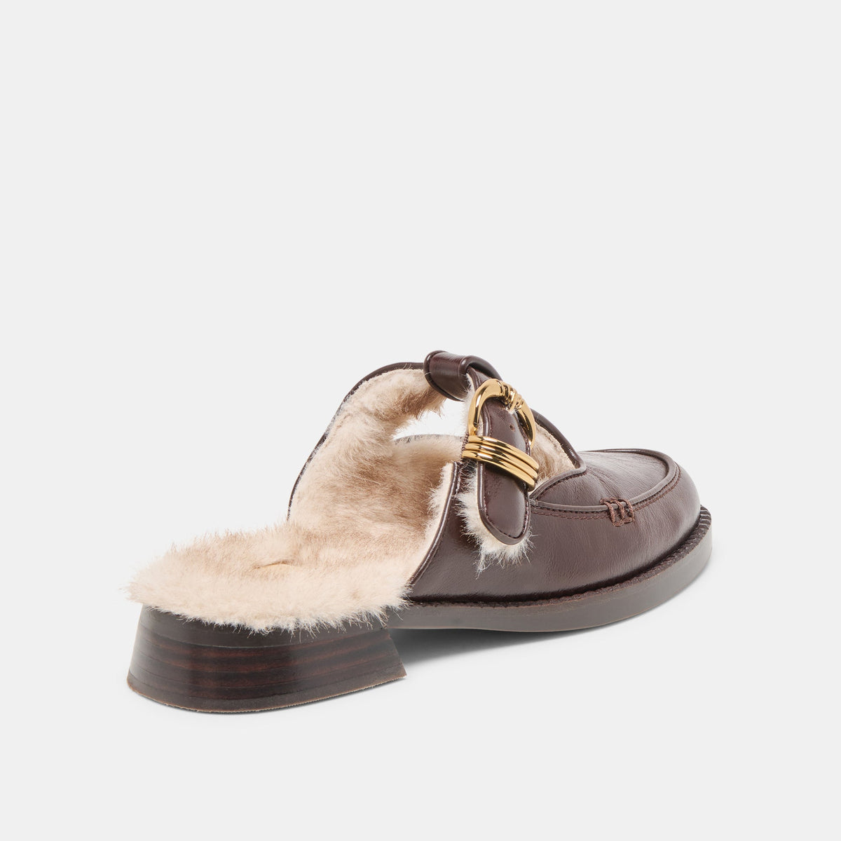 Harlah Plush Chocolate Leather Flats | Dolce Vita