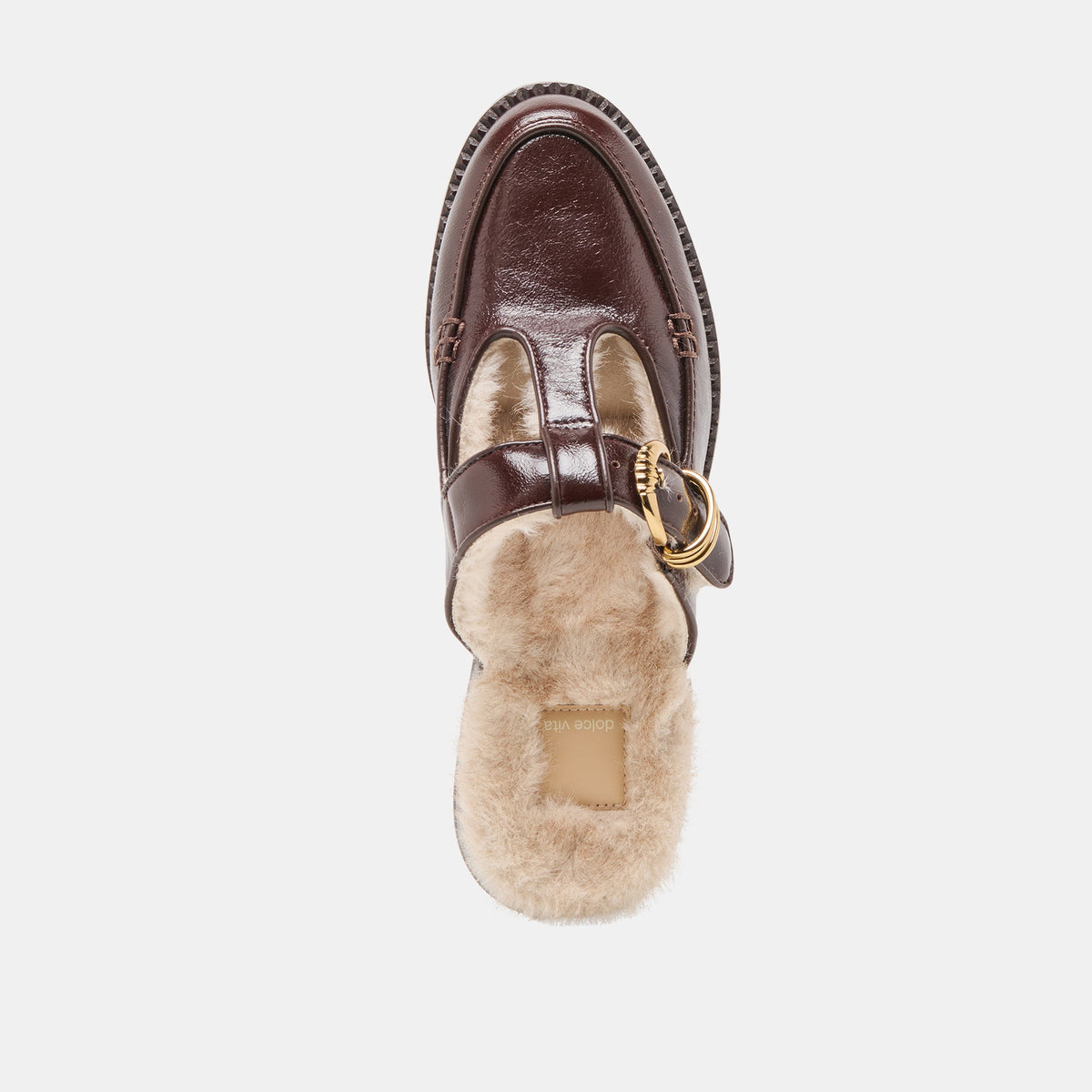 Harlah Plush Chocolate Leather Flats | Dolce Vita