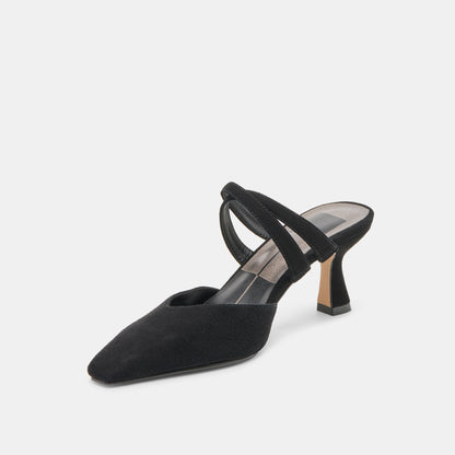Linore Onyx Suede Heels | Dolce Vita