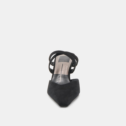 Linore Onyx Suede Heels | Dolce Vita