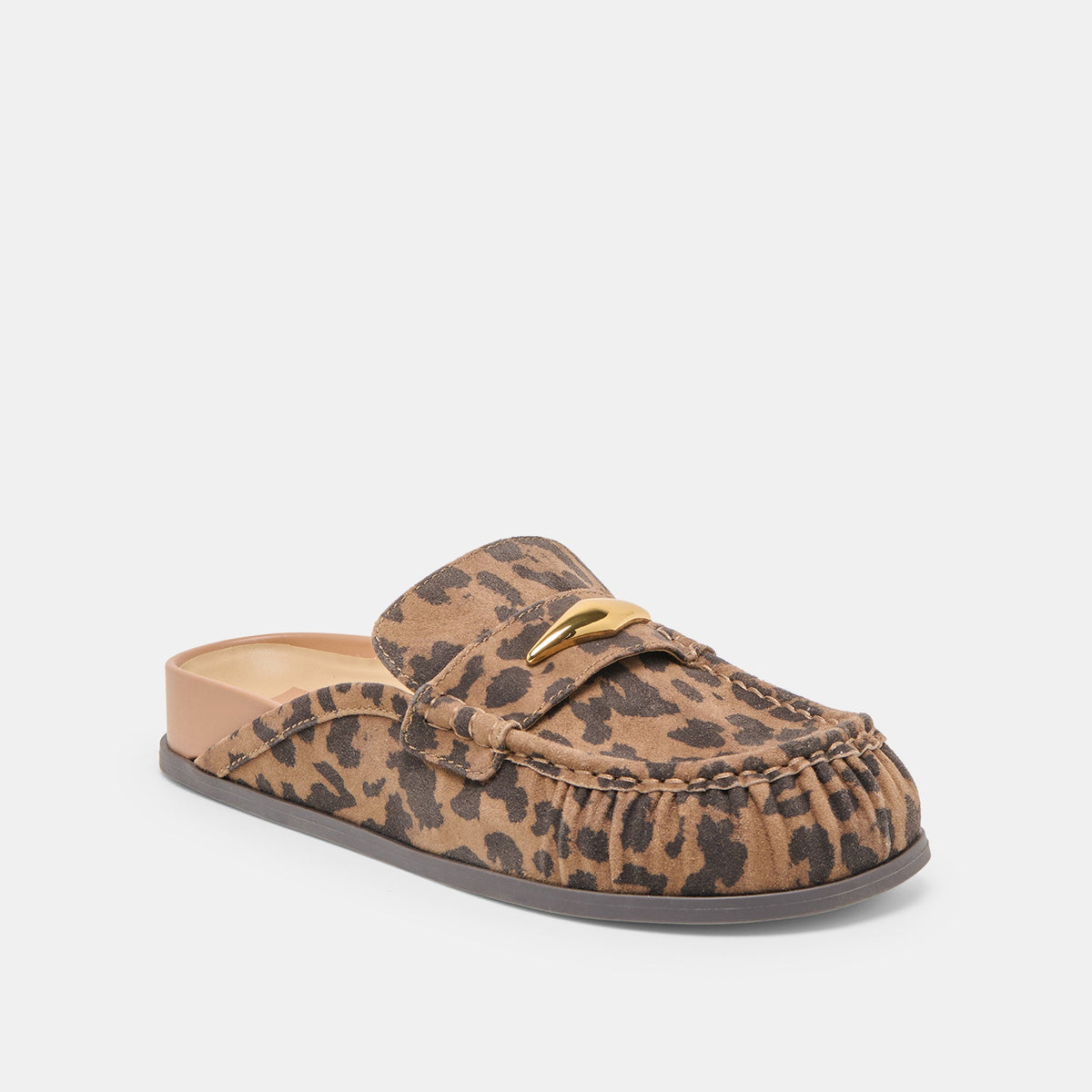 Jodero Brown Leopard Printed Suede Flats | Dolce Vita