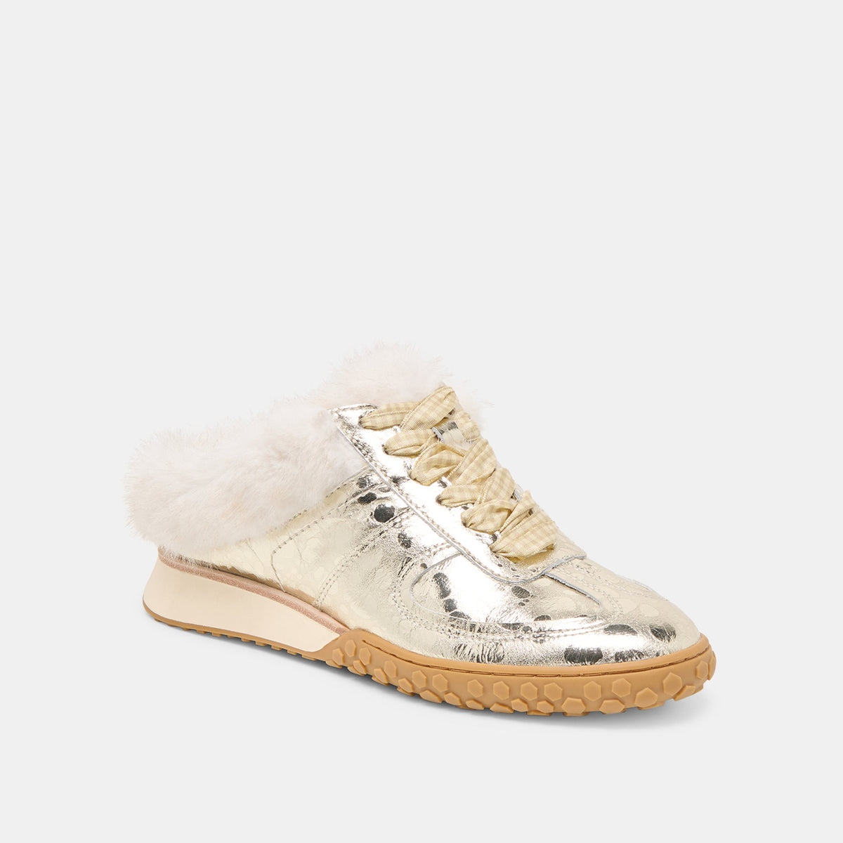 Izzey Plush Platinum Leather Sneakers | Dolce Vita