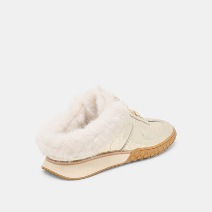 Izzey Plush Platinum Leather Sneakers | Dolce Vita