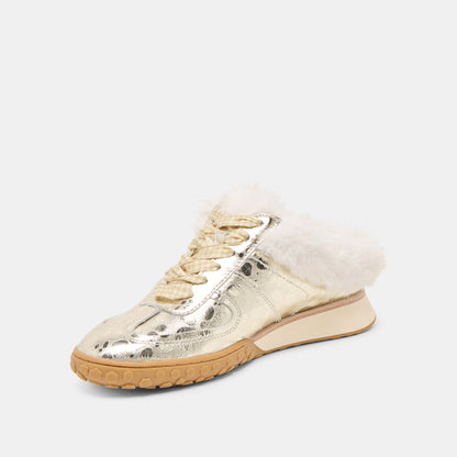 Izzey Plush Platinum Leather Sneakers | Dolce Vita