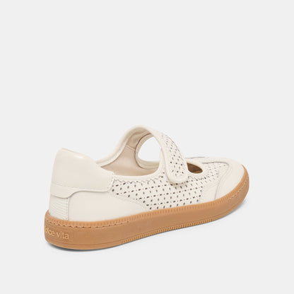 Nanet White Perforated Leather Sneakers | Dolce Vita