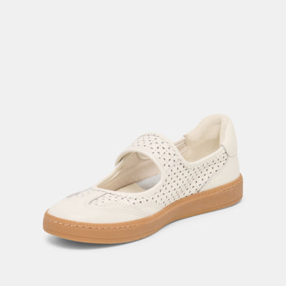 Nanet White Perforated Leather Sneakers | Dolce Vita