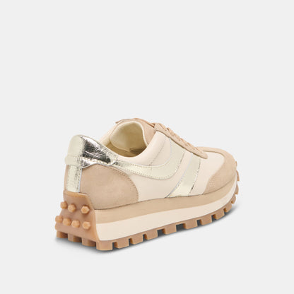 TRESA White Gold Suede Platform Sneakers | Dolce Vita