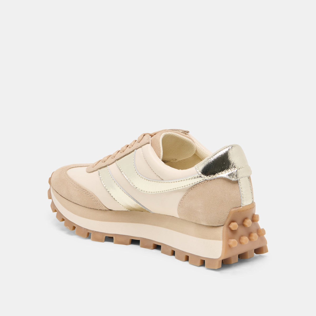 TRESA White Gold Suede Platform Sneakers | Dolce Vita