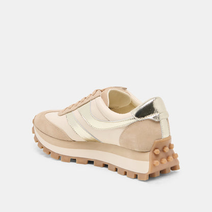 TRESA White Gold Suede Platform Sneakers | Dolce Vita