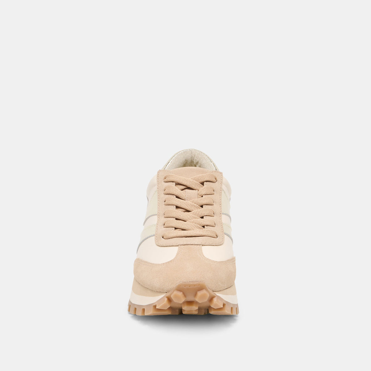 TRESA White Gold Suede Platform Sneakers | Dolce Vita