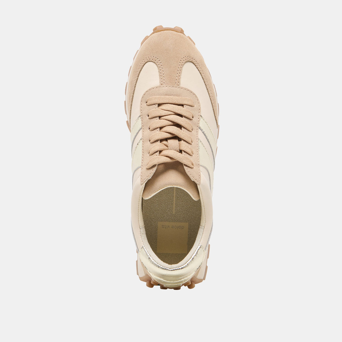 TRESA White Gold Suede Platform Sneakers | Dolce Vita