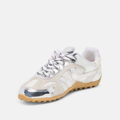 Myles Silver Multi Leather Sneakers | Dolce Vita